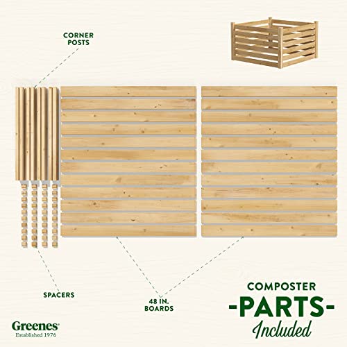 Greenes Fence Cedar Wood Composter, 23.25 Cu ft / 173.92 gallons - Made in USA with North American Cedar