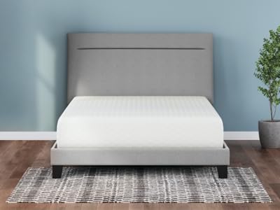 Signature Design by Ashley Chime 12 Inch Medium Firm Memory Foam Mattress, CertiPUR-US Certified, Queen White